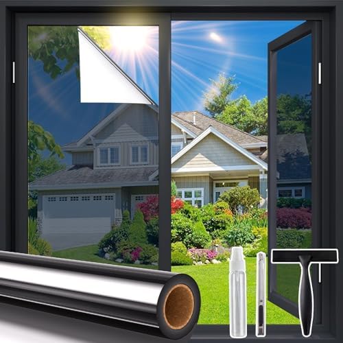 Coavas One Way Window Privacy Film, See Out Not in, Heat & UV, 17.5"X157" by Coavas