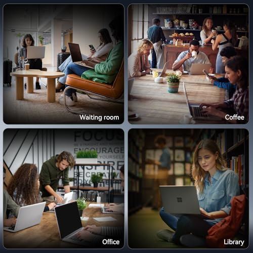 360° Magnetic Privacy Screen for 13.5 Inch Surface Laptop 6/5/4/3/2/1, 4 Way Privacy Removable Anti Glare Blue Light Filter Shield Film Anti Spy Black Laptop Protector Security Private - Image 7