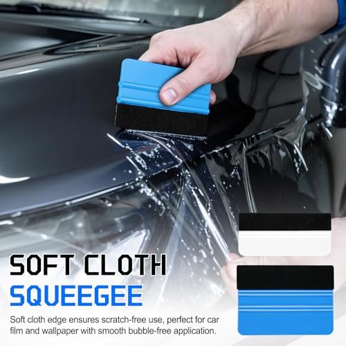 SINGARO Car Window Tint Kit, 9PCS Vehicle Glass Protective Film Wrapping Installation Set, Auto Vinyl Wrap Tinting Tools Included Vinyl Squeegee, Felt Squeegee, Cutter with Replacement Blades - Image 4