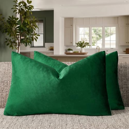 GIGIZAZA Green Pillow Covers 12x20 Decorative Pillows Pack of 2 by GIGIZAZAFocusingonhomedecoration