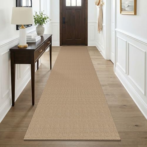 KOZYFLY Runners for Hallway 3x9, Wide Washable Runner Rug, Woven Non Slip Kitchen Runner, Braided Entryway Rug, Floor Carpet for Foyer, Bedroom, Hall, Orange Beige/Tan/Brown by KOZYFLY