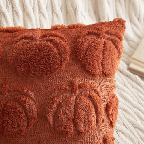 MIULEE Fall Pillow Covers Pumpkin Fall Decor 20x20 Rust - Image 2