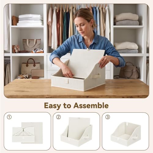 GRANNY SAYS Trapezoid Closet Storage Bins, Small, Pearl White, 3-Pack - Image 7