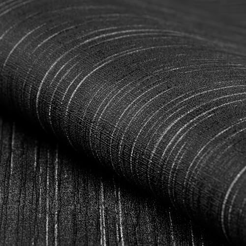 Black Grasscloth Peel and Stick Wallpaper Texture Contact Paper A Set of 15.7" X 480" Self-Adhesive Linen Removable Wallpaper Cabinets Counter Top Liners - Image 5