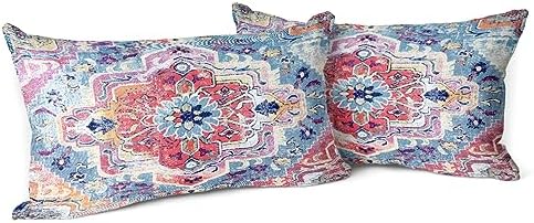 Snycler Antique Boho Hereke Rug Print Boho Throw Pillow Cover 12x20 Inch Set of 2 Double Sided Decorative Soft Throw Pillow Case Cushion Case for Home Decor Living Room Bed Couch Car by Snycler