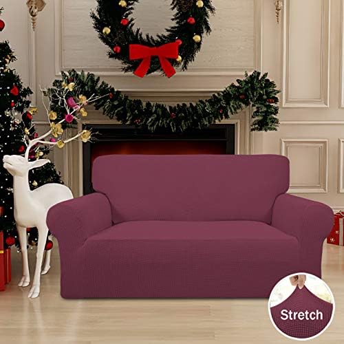 Easy-Going Stretch Loveseat Couch Covers Washable ASH Rose - Image 2