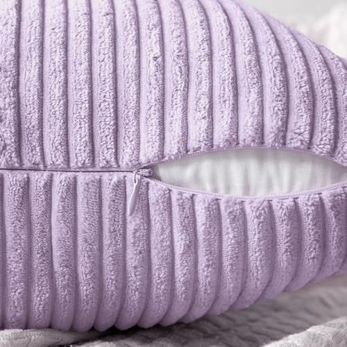 MIULEE Purple Decorative Throw Pillow Covers for Couch 18x18 Inch Lavender - Image 3