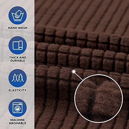 KEKUOU Stretch Chair Sofa Slipcover, Single Couch Cover,Chocolate - Image 3