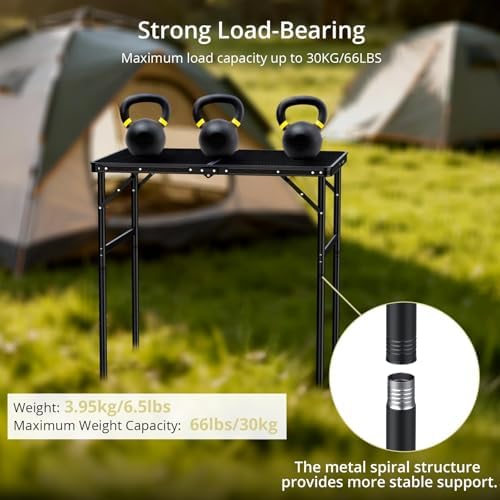 Anbte 3ft Portable Grill Table Max 29.5", 2 Adjustable Heights, 31" X 22" - Image 4