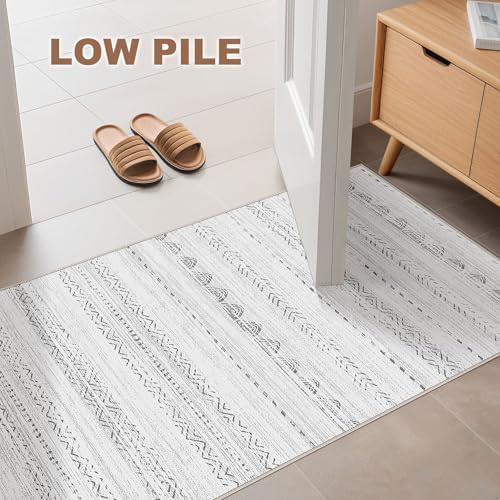 Nakagishi Boho 2x4 Washable Area Rug Non Slip Carpet for Entryway Gray - Image 6