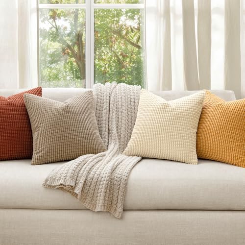 MIULEE Fall Decorative Pillow Covers 18x18 Inch Set of 4 Terra Cotta - Image 3
