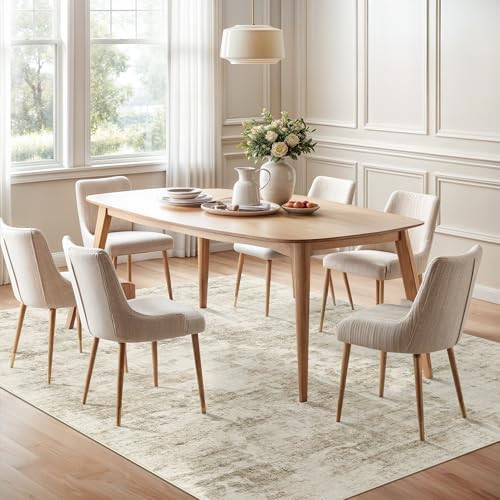 Soalmost Abstract Rug 8x10 Large Living Room Area Rugs Washable Beige/Gray - Image 4
