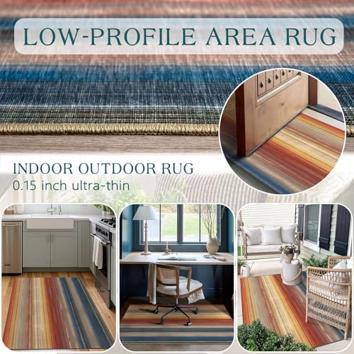 3x5 Ombre Entry Rug - Washable Indoor Outdoor Mats for Front Door - Image 5