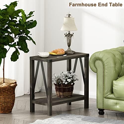 ChooChoo Farmhouse End Tables Living Room Set of 2, Narrow Side Tables - Image 5
