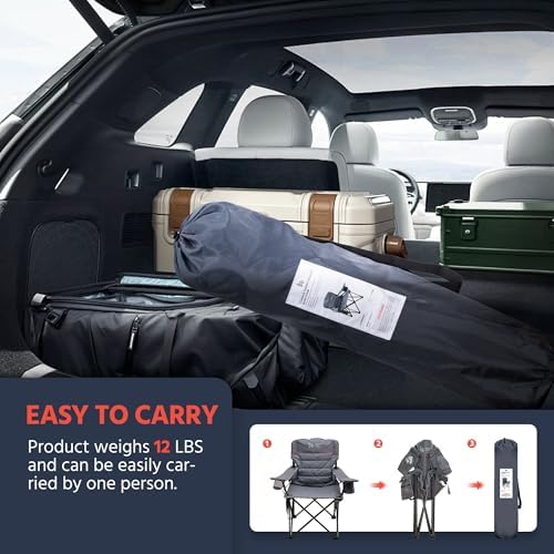 OUTSIDER Oversized Folding Camping Chair with Adjustable Lumbar Support - Image 3