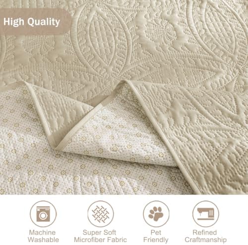 Camel Recliner TV Chair Covers, Quilted Décor Water-Repellent Medium Lazy Boy Chair Covers, Pet Friendly Recliner Slipovers for Dogs Cats, Washable Couch Cover (Recliner 26", Camel) - Image 5