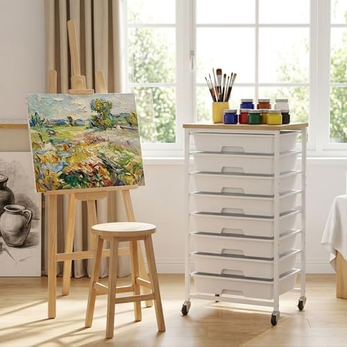 Rolling Storage Cart 8 Drawers Utility Organizer with Wheels - Image 7