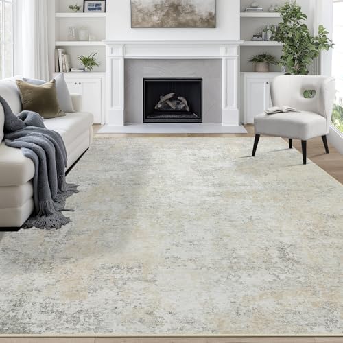 8x10 Area Rugs for Living Room Washable Bedroom Dining Room Beige Grey by Aelenmu