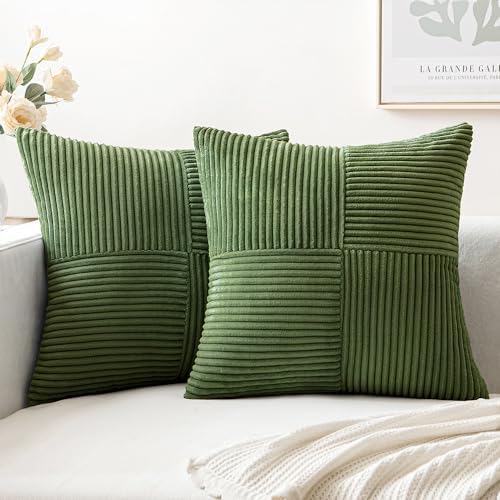 MIULEE Moss Green Decorative Throw Pillow Covers for Couch 20x20 Inch by MIULEE