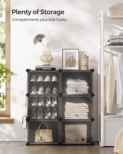 SONGMICS Shoe Rack, 6-Tier with Doors, 24-Pair Storage Cabinet - Image 4