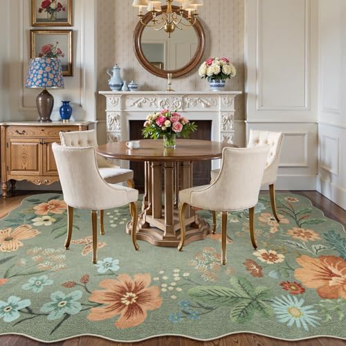 Lahome Floral 9x12 Area Rugs for Living Room Bedroom, Soft Washable Rugs - Image 2