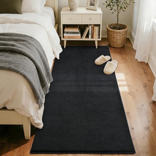 2x6 Pure Black Runner Rug Non-Slip Washable for Hallway Kitchen Bedroom - Image 2