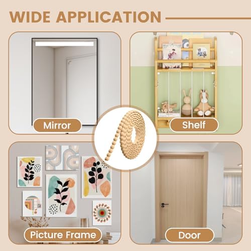 Flexible Molding Trim Peel and Stick,14.7ft Wall Molding Trim Peel and Stick Roll Flexible DIY Decorative for Bathroom Mirror Frame Border Backsplash Ceiling Cabinet TV Wall Edge(14.7ft /15 mm Wood) - Image 6