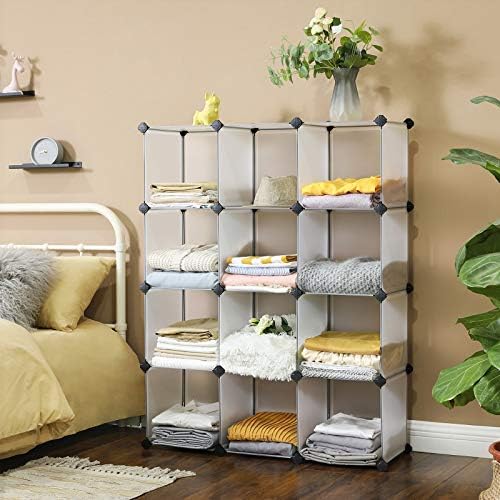 SONGMICS 12 Cube Storage Organizer，Plastic Stackable Cube Shelf - Image 2