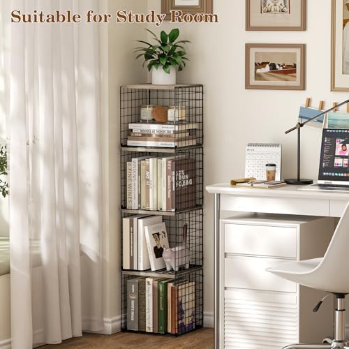 Dmevkic 2 Cube Small Bookcase,Bookshelf for Small Spaces Book Shelf,12.2 x 12.2 x 12.2, DIY Variable Stackable Cube Storage for Living Room,Office,Bedroom - Image 2