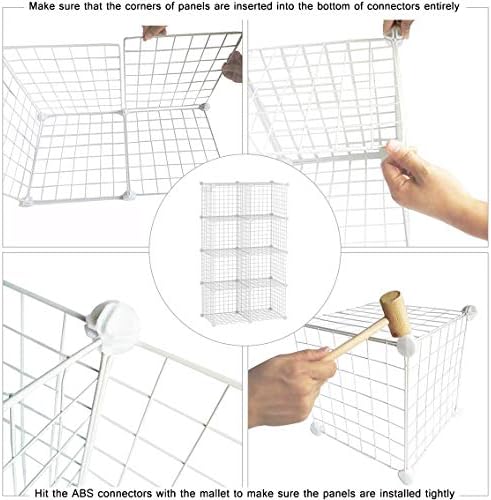 C&AHOME Wire Cube Storage, 8-Cube Organizer Metal C Grids Storage, White - Image 7