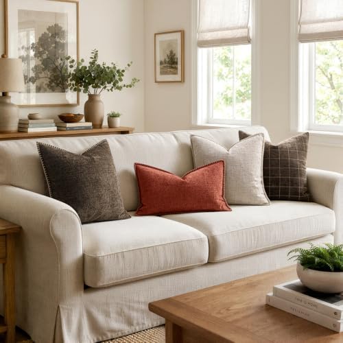 MIULEE Decorative Couch Throw Pillow Covers 20x20 Inch Brown 2 Pack - Image 5