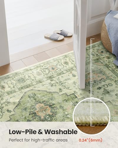 AMADA HOMEFURNISHING 9x12 Area Rug, Washable Low-Profile Large Area Rug with Non-Slip Backing & Durable Edge Binding, Vintage Large Rugs for Living Room, Bedroom - Image 6