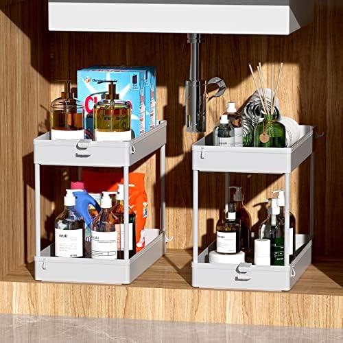 SPACEKEEPER 4 Tier Rolling Cart, Bathroom Cart Organizer with Wheels, Gray - Image 3