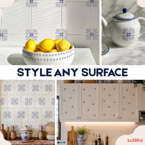 Suteka Tile Decal - Home Decor - Blue Italian, Set of 58 - Image 6