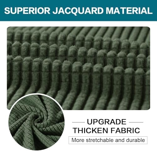 Turquoize 4 Piece Sofa Covers for 3 Cushion Couch Sofa Slipcover Soft Couch Cover for Dogs Washable Furniture Cover with 3 Individual Large Cushion Covers Feature Fabric (Large Sofa, Bronze Green) - Image 3