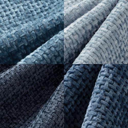 MIULEE Decorative Chenille Lumbar Pillow Covers Blue Series 12x20 - Image 2