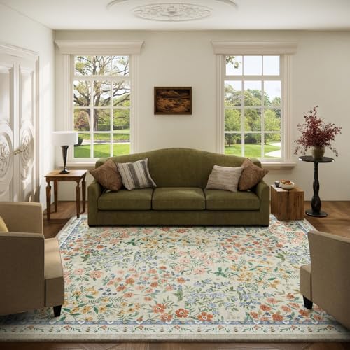 Machine Washable Rugs for Living Room: 5x7 Area Rugs for Bedroom Vintage Stain Resistant Non Slip Low Pile Soft Carpet Rugs for Entryway Kitchen Dining Room Farmhouse Kids Room Nursery by palohom