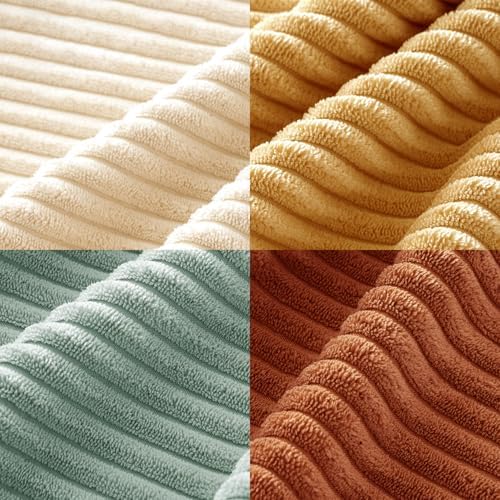 MIULEE Soft Corduroy Decorative Throw Pillow Covers Teal-Rust 18x18 - Image 6