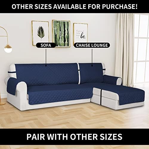 Easy-Going Reversible Couch Cover, Chaise Lounge, Navy/Navy - Image 2
