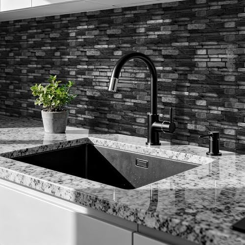 3D Textured Peel and Stick Backsplash,20-Piece PVC Tiles,Black | Waterproof & Durable, Perfect Decor for Kitchen, Bathroom and Home Wall Renovation - Image 5
