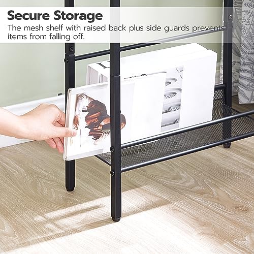 HOOBRO Small Narrow Side Table with Charging Station Set of 2, Skinny End Table for Small Spaces, Slim Nightstand with USB Ports Outlet, Sofa Beside Table with Storage Shelf BF102UBZP201 - Image 6