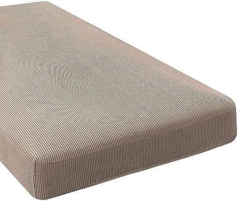H.VERSAILTEX Super Stretch Individual Chaise Cover Sectional Couch Covers for L Shaped Sofa Both Left/Right Featuring Thick Jacquard Textured Twill Fabric (1 Piece Chaise Cover, Sand) by HVERSAILTEX