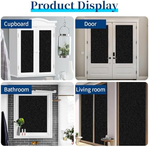 Bloss Blackout Window Film 23.6" x 118", 100% Sun Blocking Privacy Cover for Glass, Removable Room Darkening Black Out Window Tint, Static Cling Frosted Glass Film - Black/Matte - Image 4