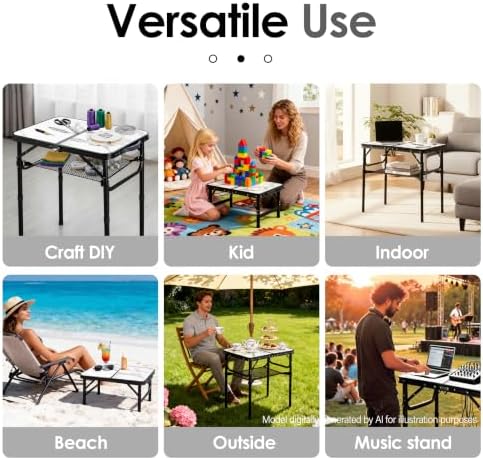 Folding TV Trays Foldable Dinner Tray Table, 3 Adjustable Height, 24"x 16" - Image 6