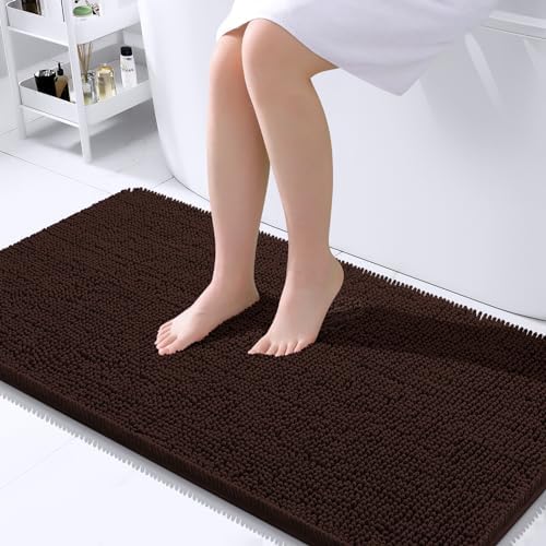 OLANLY Bathroom Runner Rugs 45x27, Extra Soft Absorbent Chenille Bath Rugs by OLANLY