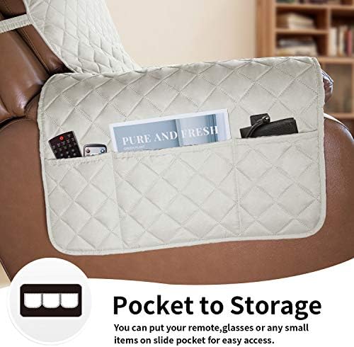 Easy-Going Reversible Couch Cover, Oversized Recliner, Ivory/Ivory - Image 3