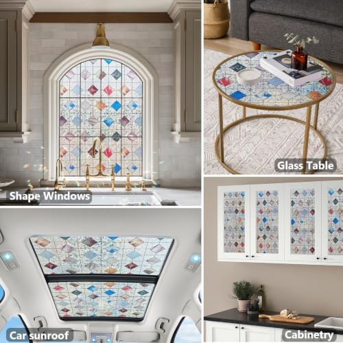 LEMON CLOUD Stained Glass Window Privacy Film Decorative, 29.5″ x 78.7″ - Image 5