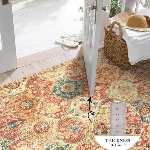Lahome Moroccan Round Area Rugs, Washable Small Round Rug 3ft Non-Slip - Image 3