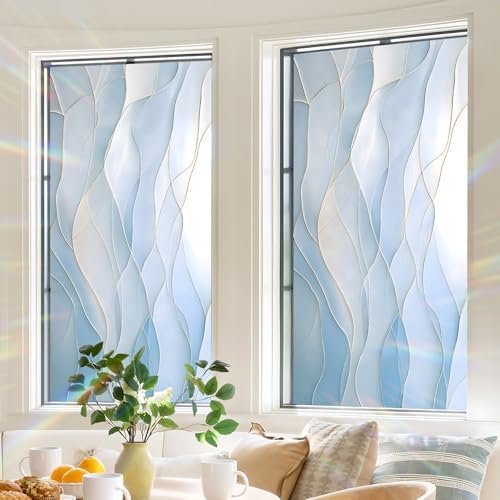 Window Privacy Film Frosted Glass Window Sticker Window Film Static Glass Cling Tint Non-Adhesive for Home Door Decorative Frosting Cover 17.5 X 78.7 inch - Image 5
