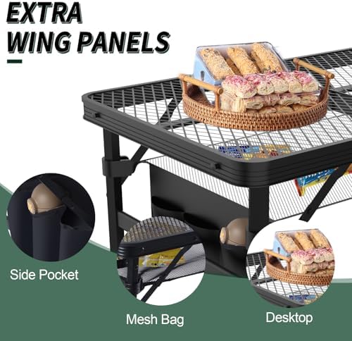WildFinder 2x1.3 FT Folding Camping Grill Table with Adjustable Legs - Image 6